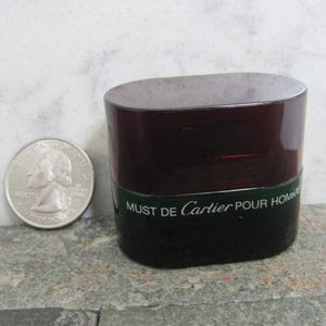 Vintage Authentic Must De Cartier France Men's Mini Cologne Bottle 7.5ml / .25 fl. oz.!