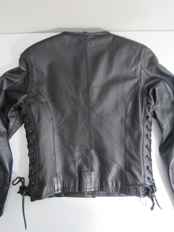 Women's Harley Davidson Size Small Snap Button Black Leather