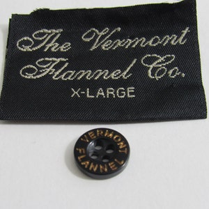 Vintage Vermont Flannel Black Resin 4 Hole Buttons 1/2&quot; Diameter Replace Repair