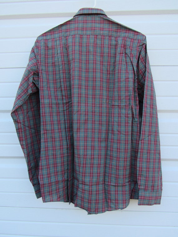 Vintage 1979 Levi's NWT Green Red Button Down Shi… - image 10