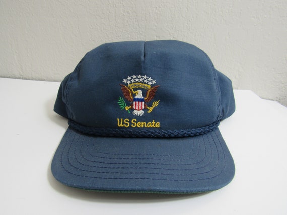 Vintage USA Made US Senate Government Politics Snap Back Trucker Hat!