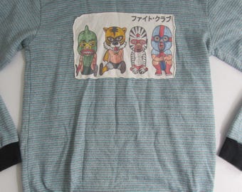 ¡Sudadera pequeña de dibujos animados para hombre de lucha libre profesional estilo retro japonés!