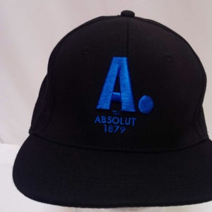 Vintage A. Absolut Vodka Black Adjustable Snap Back Trucker Hat OSFM