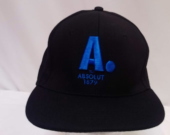 Vintage A. Absolut wodka Black verstelbare module terug Trucker Hat OSFM