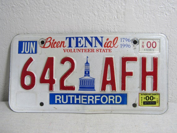 Vintage Tennessee Bicentennial License Plate 90's Y2K Wall Decor