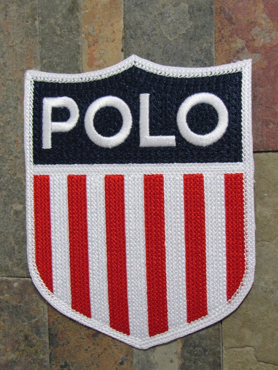Polo Ralph Lauren USA Flag Embroidered Shield Patch!