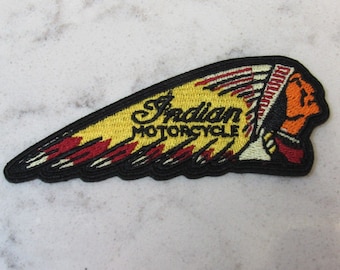 Retro Indian Motorcycle Chief Scout Colorful Iron On Biker Patch!