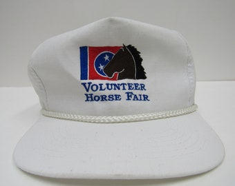 Vintage 90's TN Volunteer Horse Fair White Snap Back Trucker Hat OSFM