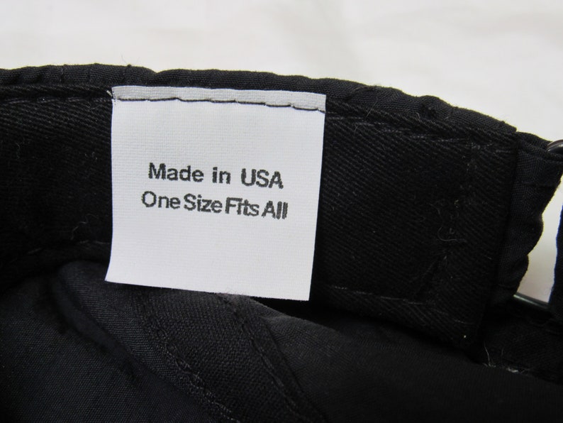 Vintage USA Made Kentucky Police Solid Black Strap Back Baseball Hat OSFM Adults