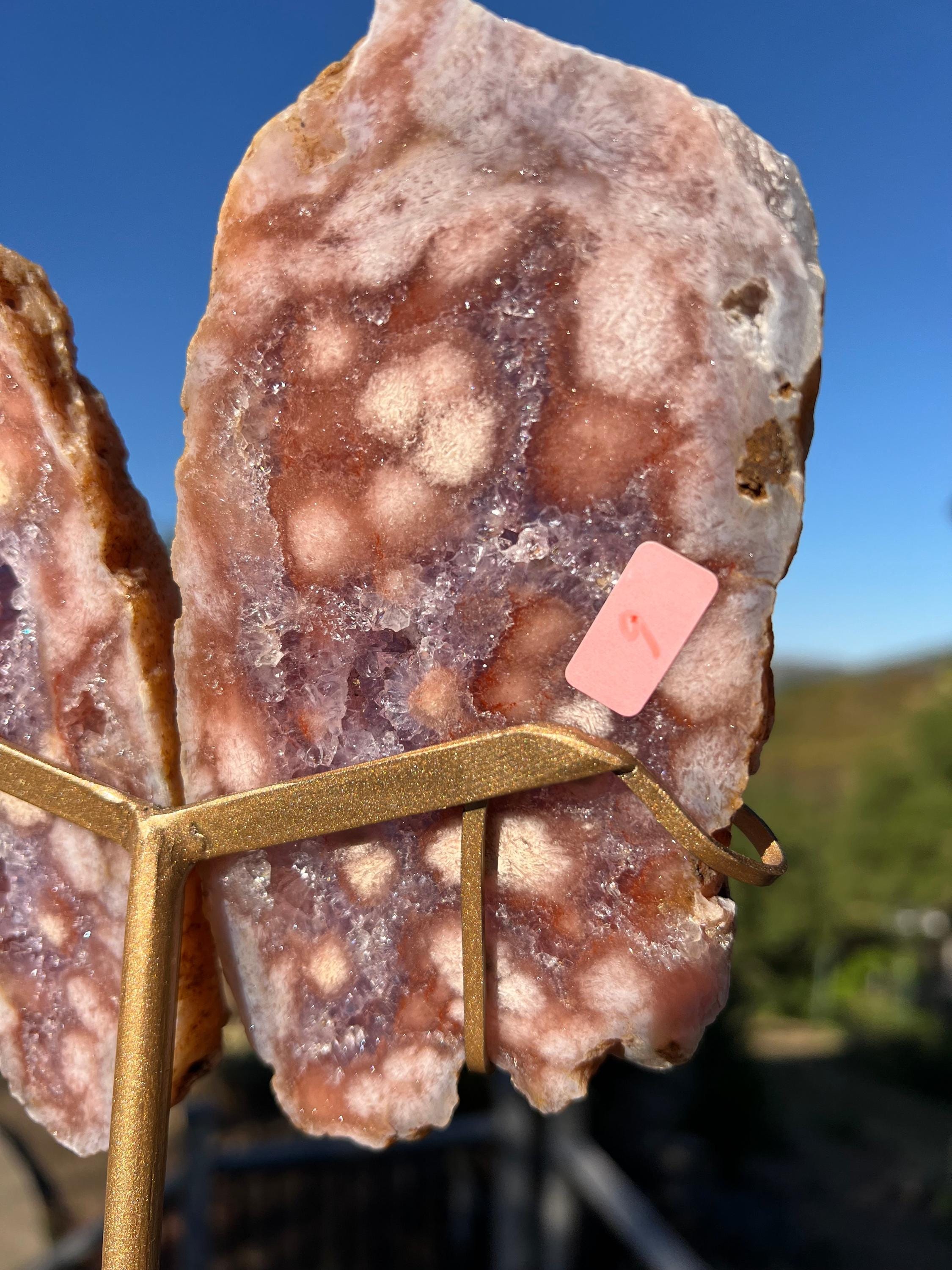 ラベンダーピンクアメジスト蝶の羽根（スタンド付き） - Etsy 日本