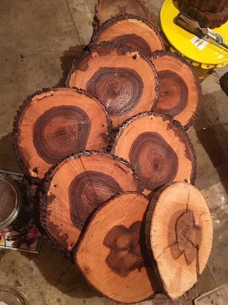 Coaster bottoms are sealed but not finished.
