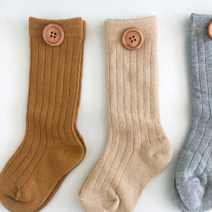 Chaussettes bébé Chaussettes pour tout-petits Chaussettes avec bouton chaussettes hautes image 5