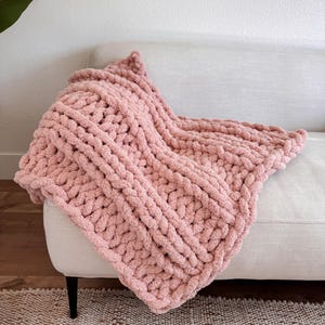 Chunky knit baby blanket | stroller blanket | chenille  blanket | baby shower gift