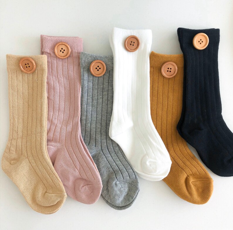 Chaussettes bébé Chaussettes pour tout-petits Chaussettes avec bouton chaussettes hautes image 1