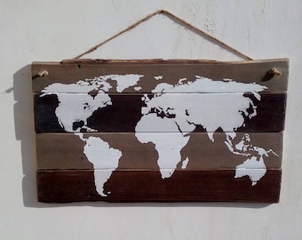 Recycled wooden Plaque Pallet-palletsign-Overview-White map