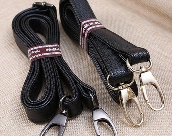 black leather bag Strap hadnbag Purse Replacement Strap handles bag hadnbag Purse Finished straps gold silver black hook 78-140cm
