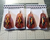Native hand made Copper Beaded Inlay Earrings