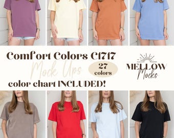 Comfort Colors 1717 Model Mockup Bundle Real Photo T-shirt Mock Up, Printify Tee Mockups, Unisex Shirt Mocks, CC1717 Shirt Mock Up Bundle
