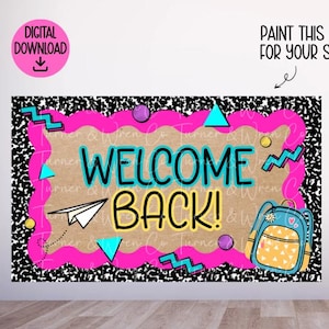 Painted Banner Template, Custom Banner, Back to School Banner, Banner Mockup, Digital Download, Back to School Painted Banner, Canva