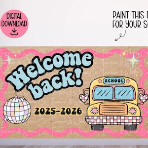 Painted Banner Template, Custom Banner, Back to School Banner, Banner Mockup, Digital Download, Back to School Painted Banner, Canva
