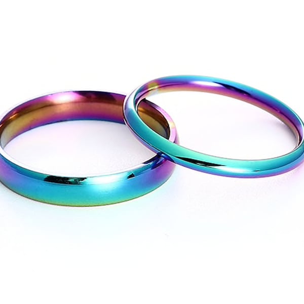Unisex Titanium Steel  Band/Stacking  Rings  in either 2mm, 4mm, 6mm 0r 8mm Widths.