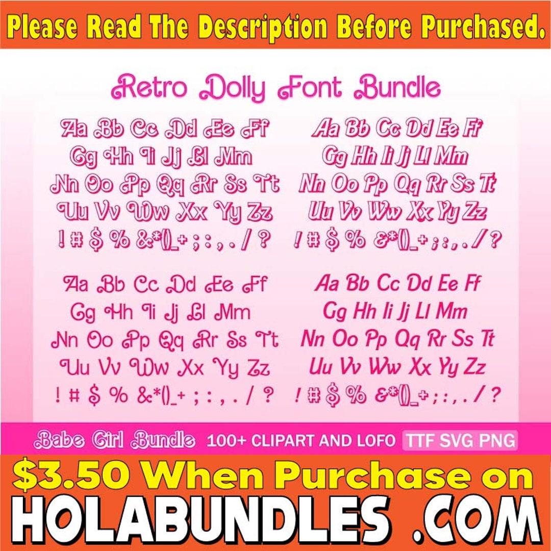 Dolly Font Bundle Digital Files: Pdf, Svg, Ai, Eps, Dxf, Ttf, Otf ...