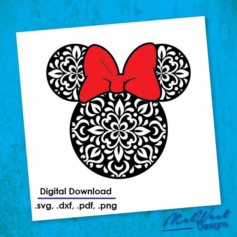 Download Mandala Minnie Disney Clipart Floral Minnie Ears Digital | Etsy