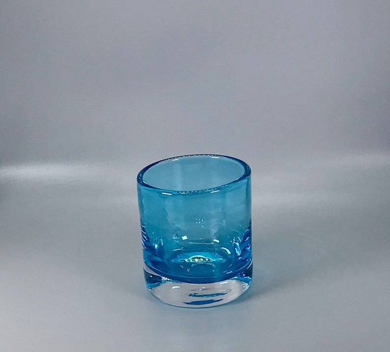 Copper Blue bourbon glass
