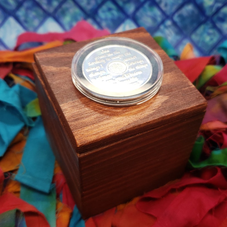 Alcoholics Anonymous AA Chip Holder Square Wood Box Display Etsy