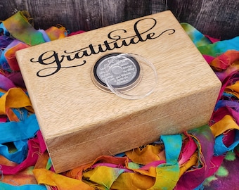 Gratitude Recovery Chip Holder Wood God Box with Serenity Prayer Chip Alcoholics Anonymous Keepsake