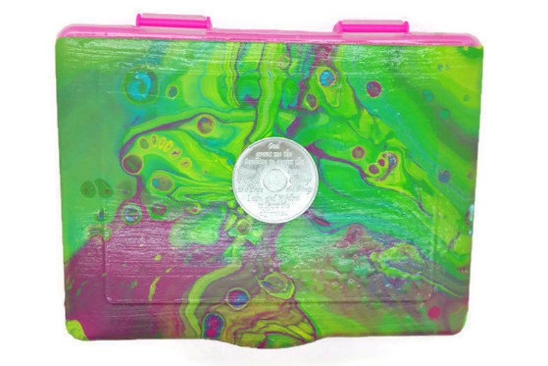 Serenity Prayer Alcoholics Anonymous Chip Holder Box AA Psychedelic Hippie Hand Painted recovery gift sobriety birthday