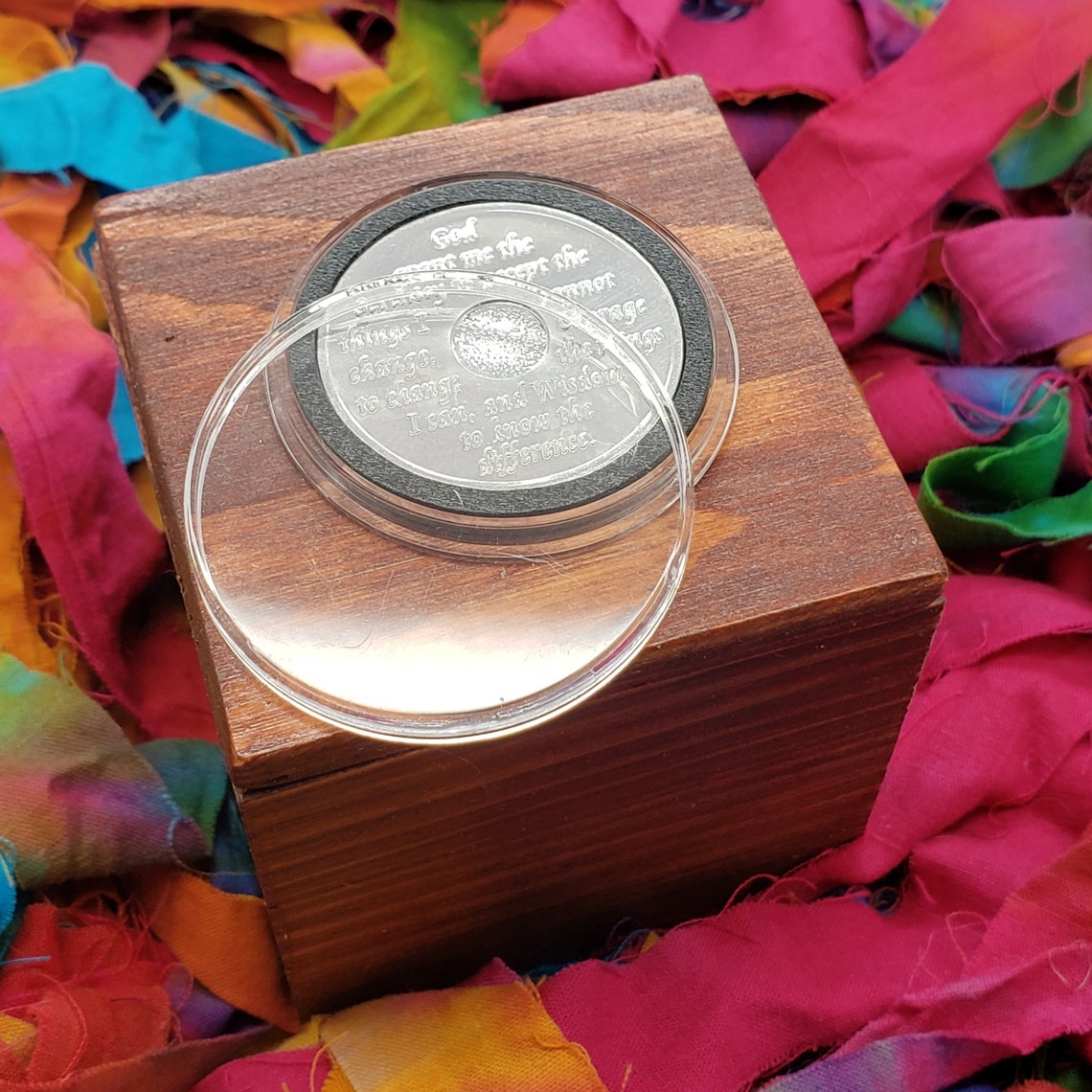Alcoholics Anonymous AA Chip Holder Square Wood Box Display Etsy