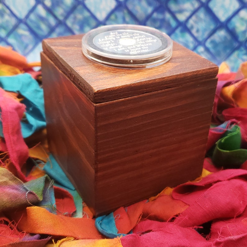 Alcoholics Anonymous AA Chip Holder Square Wood Box Display Etsy