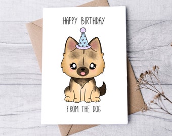 Happy Birthday From The Dog (German Shepherd) | 5x7 Greeting Card