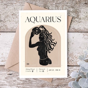 Femme Zodiac - Aquarius | Birthday Card 5x7