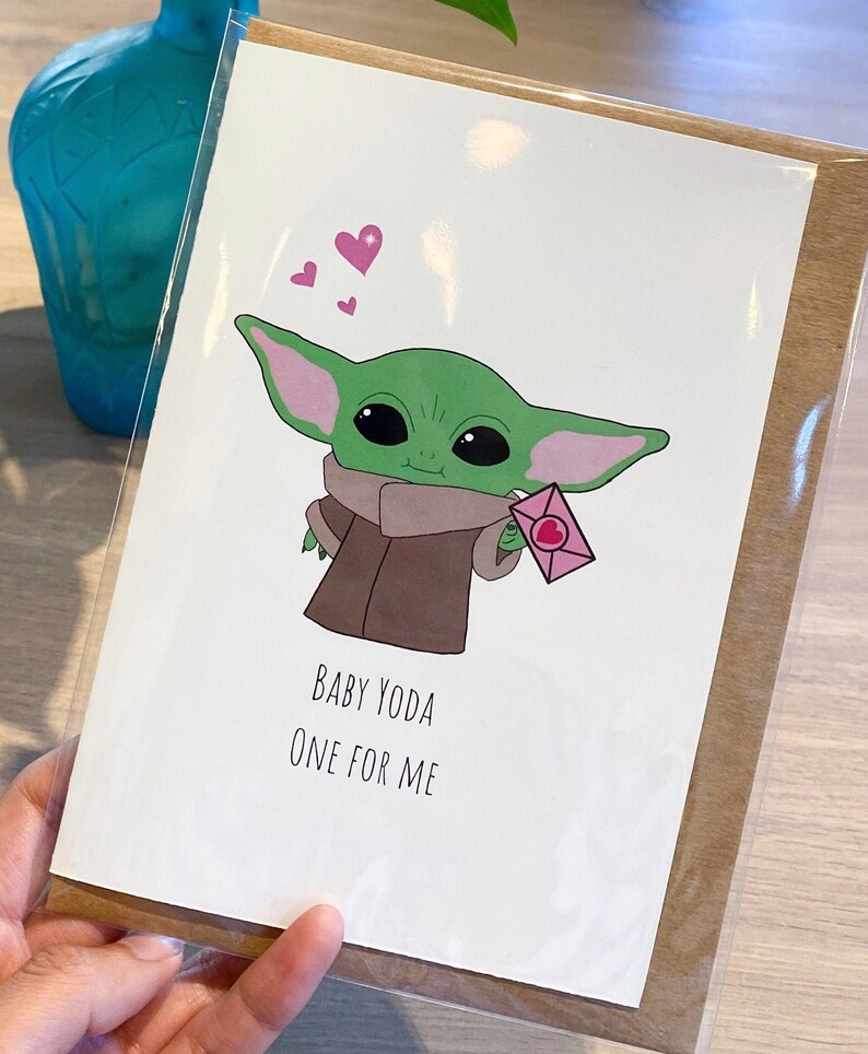 Baby Yoda One for Me Greeting Card Etsy