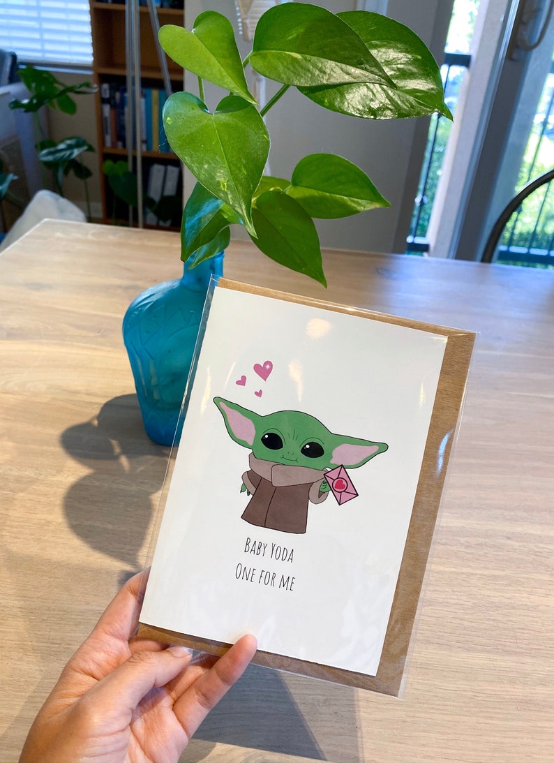 Baby Yoda One for Me Greeting Card Etsy