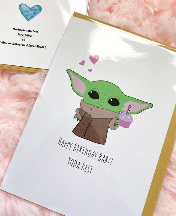 Instant Download Printable Happy Birthday Baby Yoda Best Etsy