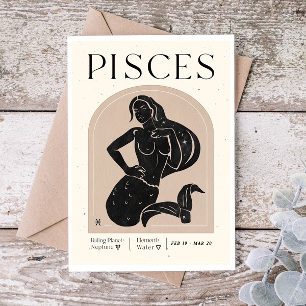 Femme Zodiac - Pisces | Birthday Card 5x7