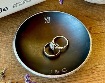 Personalized Steel Ring Dish - 11th Anniversary Gift