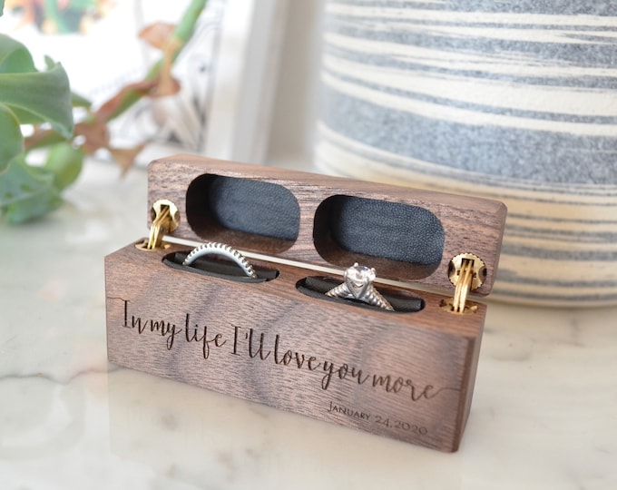 Personalized Double Ring Box – Engraved Wedding Ceremony Box