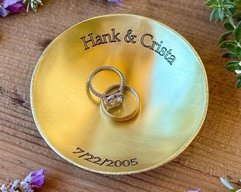 Handmade Brass Ring Dish – Personalized 21st Anniversary Gift