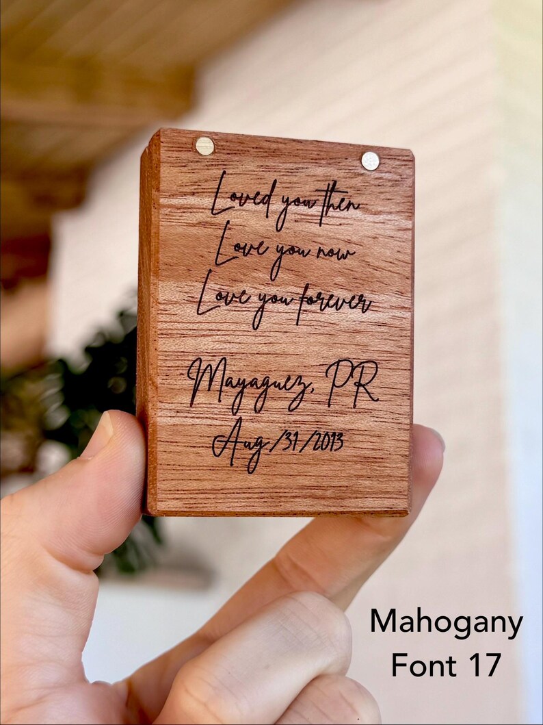 Personalized Wooden Stud Earring Box: Flip-Up Gift Presentation - Wanderweg Shop image 7