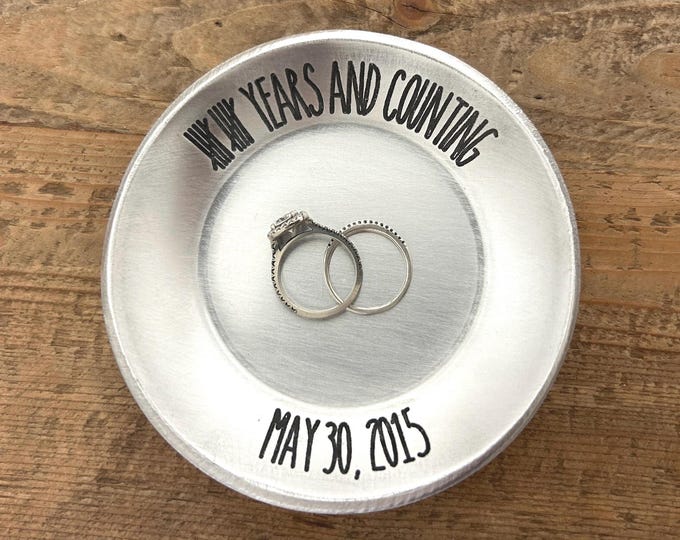 Aluminum Ring Dish with Flat Bottom – Personalized 10th Anniversary Gift