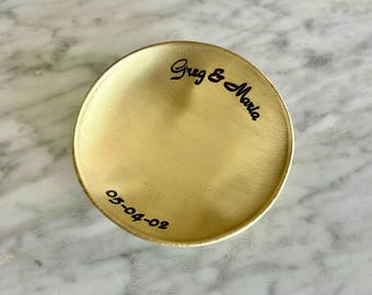 Handmade Brass Ring Dish – Personalized 21st Anniversary Gift