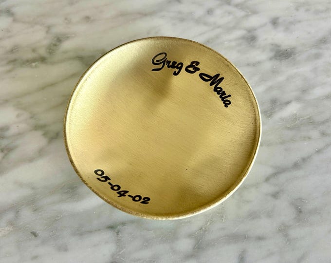 Handmade Brass Ring Dish – Personalized 21st Anniversary Gift