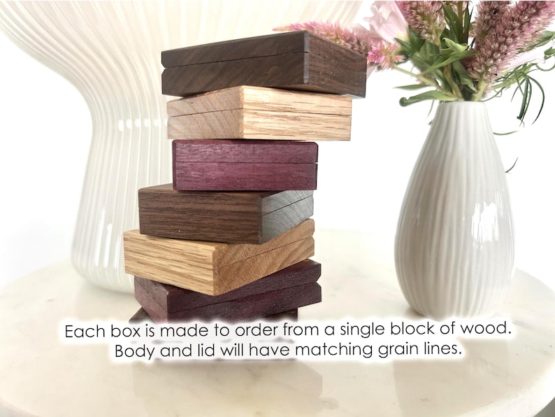 Personalized Wooden Stud Earring Box: Flip-Up Gift Presentation - Wanderweg Shop image 7