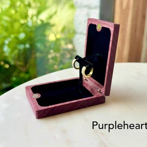 Personalized Wooden Stud Earring Box: Flip-Up Gift Presentation - Wanderweg Shop image 5