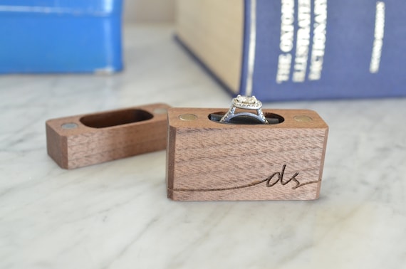 Magnetic Slim Engagement Ring Box Personalize Engrave Wanderweg Shop