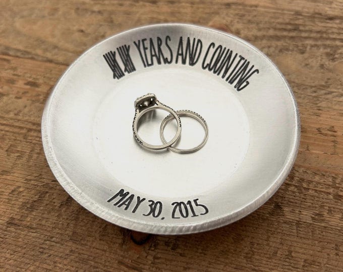 Aluminum Ring Dish with Flat Bottom – Personalized 10th Anniversary Gift